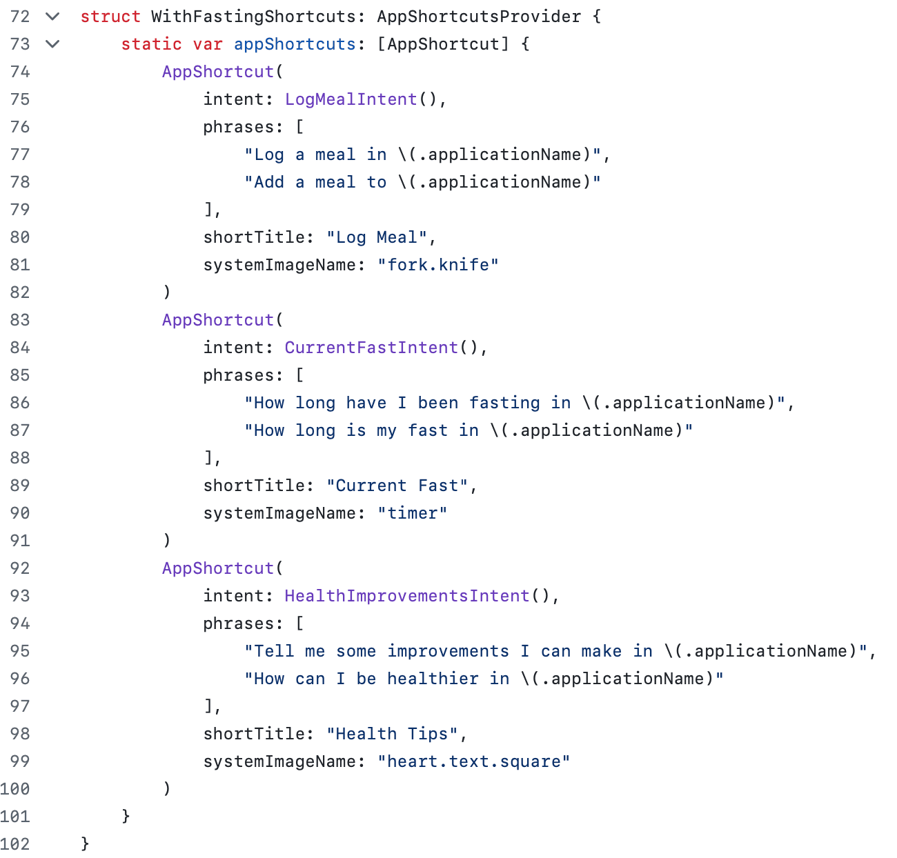 shortcuts code